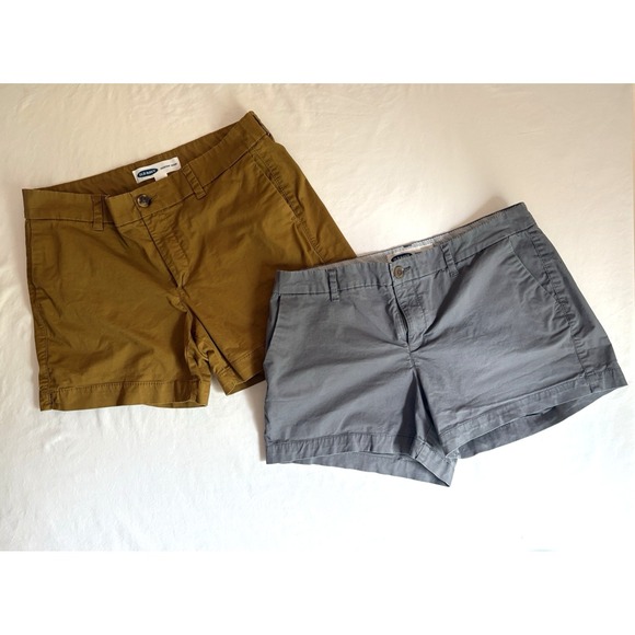 Old Navy Pants - Old Navy Everyday Women's Shorts Sz 8 Brown & Gray LOT OF 2 Pockets Zip Button